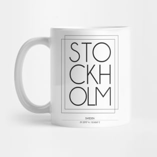 Stockholm city minimal typography 2 Mug